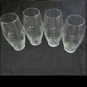 Set of 4 Clear Football Shaped Pint Glasses